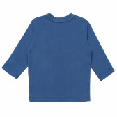 Bluză de bumbac cu mânecă lungă, de culoare albastră, pentru băieți Benetton 168231 4