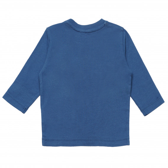 Bluză de bumbac cu mânecă lungă, de culoare albastră, pentru băieți Benetton 168231 4