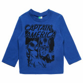 Bluză de bumbac cu mânecă lungă ”Captain America” pentru băieți Benetton 168236 