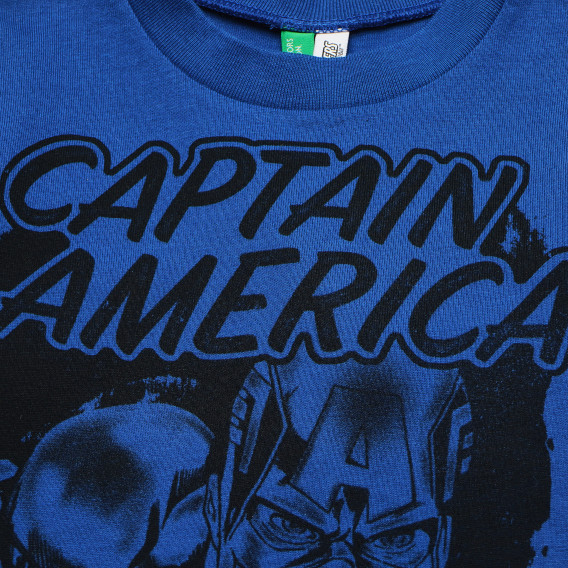 Bluză de bumbac cu mânecă lungă ”Captain America” pentru băieți Benetton 168237 2