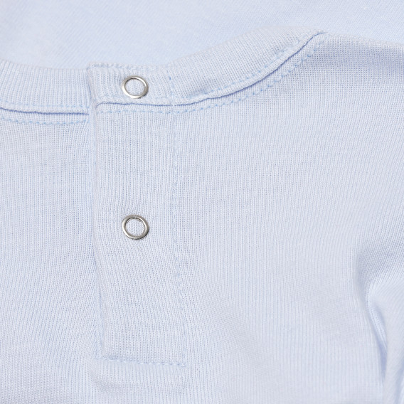 Bluză din bumbac cu mâneci lungi, albastru deschis Benetton 168285 2