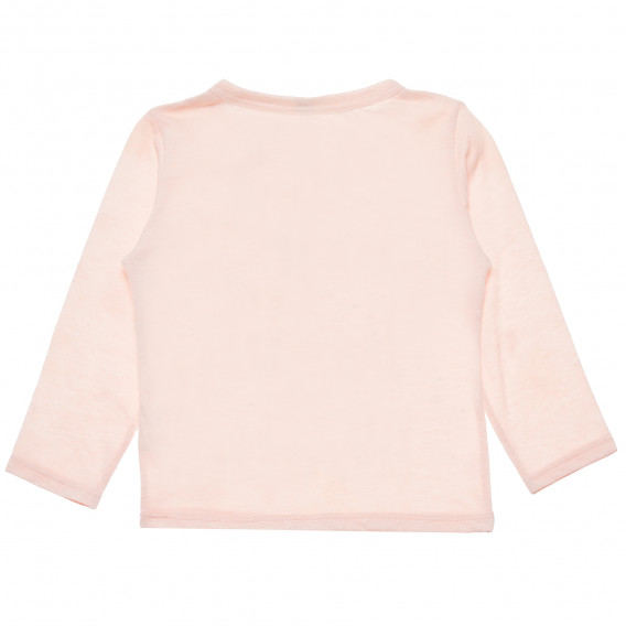 Bluză cu mânecă lungă roz deschis, pentru fete Benetton 168298 3