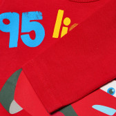 Bluză de bumbac cu mâneci lungi pentru băieți, roșie cu imprimeu Benetton 168346 3