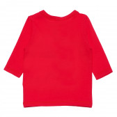 Bluză roșie, de bumbac cu mâneci lungi, pentru băieți Benetton 168350 3