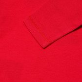 Bluză roșie, de bumbac cu mâneci lungi, pentru băieți Benetton 168351 4