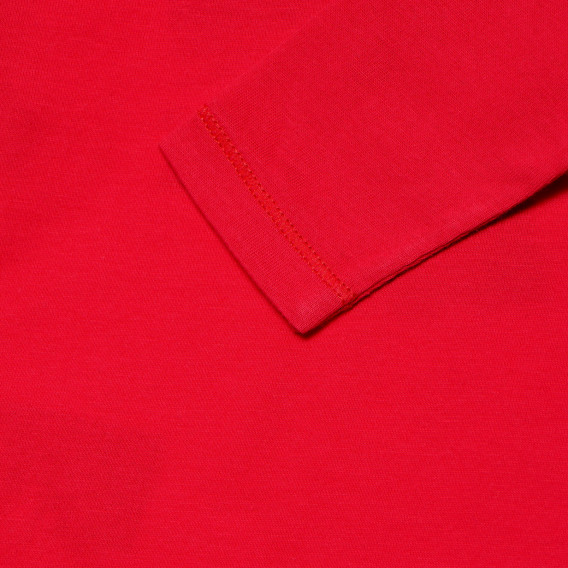 Bluză roșie, de bumbac cu mâneci lungi, pentru băieți Benetton 168351 4