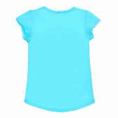 Tricou albastru din bumbac cu imprimeu colorat,  pentru fete Benetton 168375 4