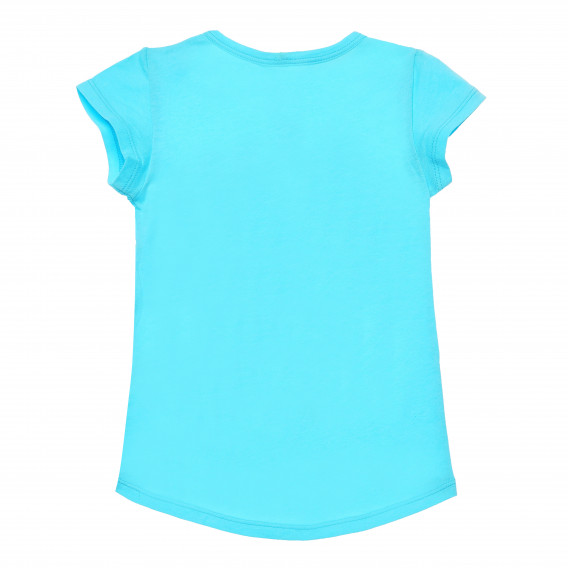 Tricou albastru din bumbac cu imprimeu colorat,  pentru fete Benetton 168375 4