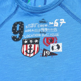 Tricou din bumbac albastru pentru copii cu imprimeu nautic Benetton 168429 2