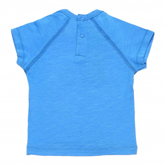 Tricou din bumbac albastru pentru copii cu imprimeu nautic Benetton 168431 4