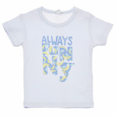 Tricou din bumbac pentru bebeluș, cu imprimeu albastru Benetton 168452 