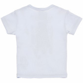 Tricou din bumbac pentru bebeluș, cu imprimeu albastru Benetton 168455 4