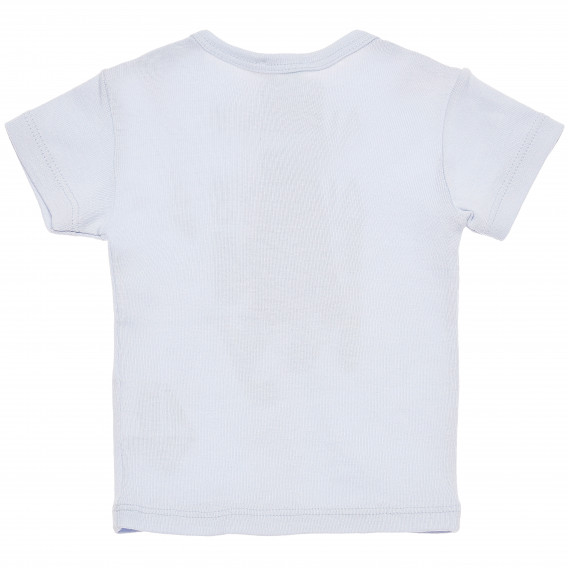 Tricou din bumbac pentru bebeluș, cu imprimeu albastru Benetton 168455 4