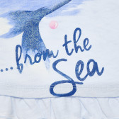Tricou albastru din bumbac pentru o fată, cu delfini Benetton 168457 2