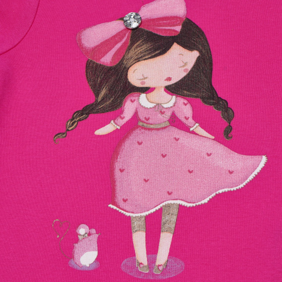 Tricou roz din bumbac pentru fetițe Benetton 168600 2