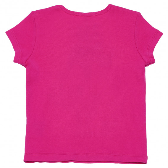 Tricou roz din bumbac pentru fetițe Benetton 168601 3