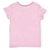 Tricou din bumbac pentru copii, în roz, model Playtime Benetton 168646 4