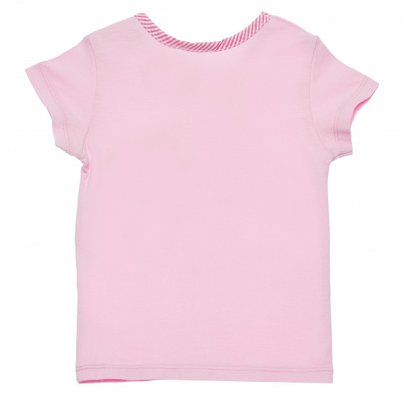 Tricou din bumbac pentru copii, în roz, model Playtime Benetton 168646 4