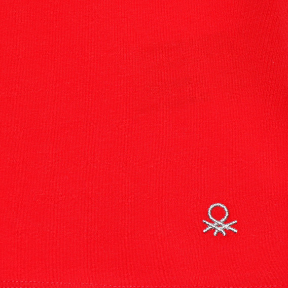 Bluză cu mânecă lungă, în roșu, pentru o fată Benetton 168688 2
