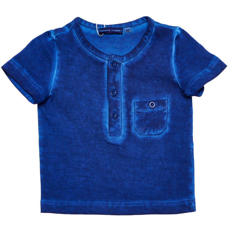 Tricou din bumbac cu buzunar pentru băieți în albastru  169626