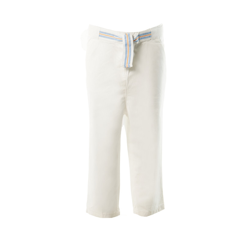 Pantaloni de bumbac pentru fete, albi  169793