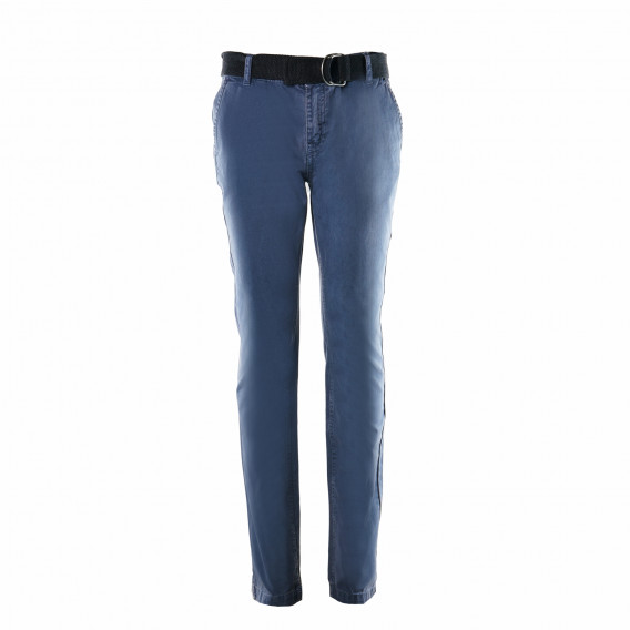 Pantaloni de bumbac pentru băieți, albaștri cu nasture și fermoar Tape a l'oeil 169801 