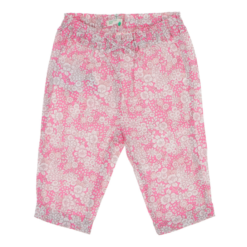 Pantaloni pentru copii din bumbac Benetton pentru fete, roz  169825