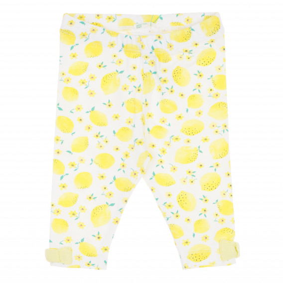 Pantaloni pentru fete, cu detalii galbene Benetton 169866 