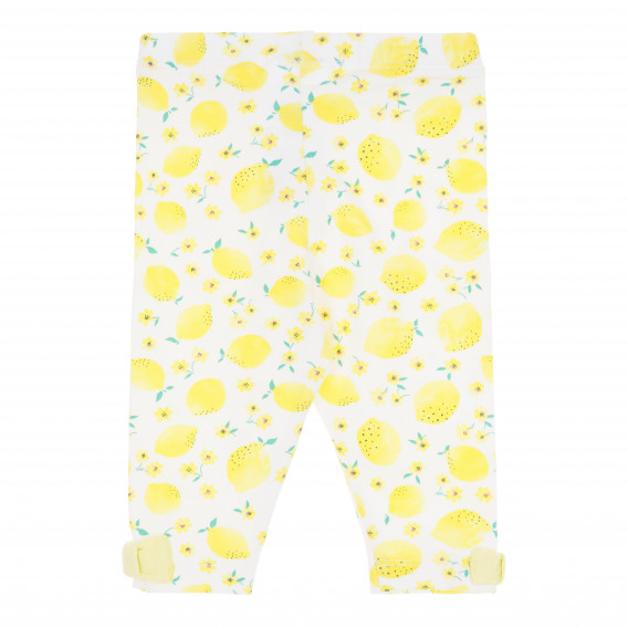 Pantaloni pentru fete, cu detalii galbene Benetton 169869 4