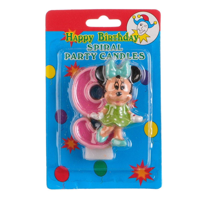 Lumânare Minnie Mouse cu numărul 9 pentru fete  170256