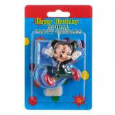 Lumânare numărul 5 cu Mickey Mouse, pentru băieți Mickey Mouse 170260 