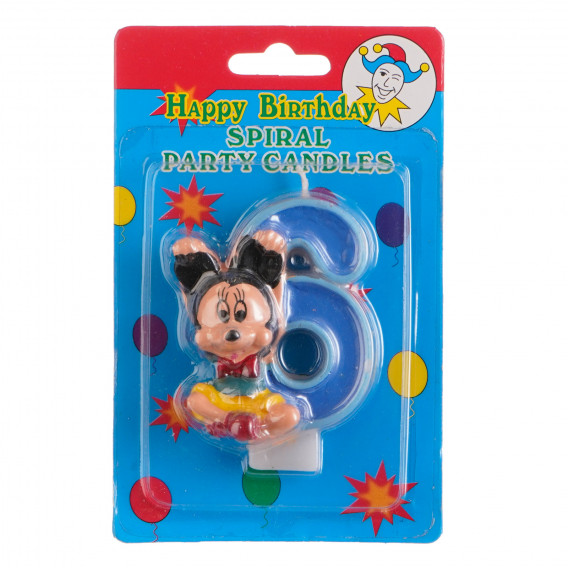 Lumânare numărul 6 cu Mickey Mouse, pentru băieți Mickey Mouse 170262 