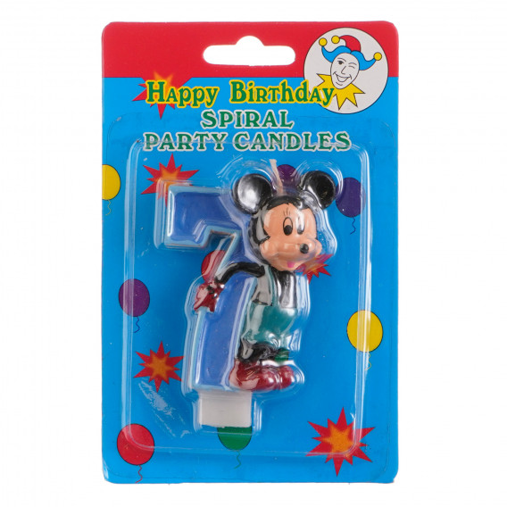 Lumânare numărul 7 cu Mickey Mouse, pentru băieți Mickey Mouse 170264 