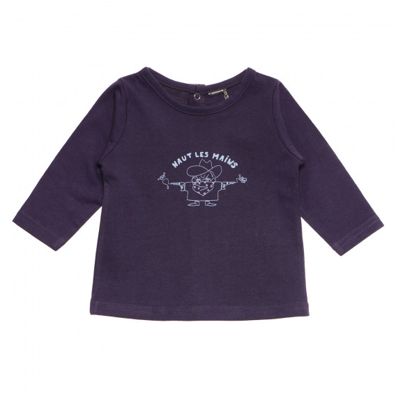 Bluză de bumbac pentru băieți, violet închis Tape a l'oeil 170419 