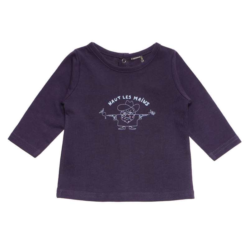 Bluză de bumbac pentru băieți, violet închis  170419