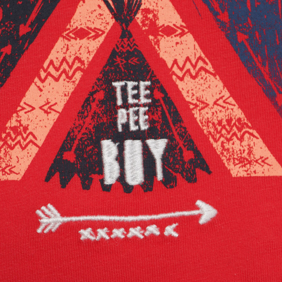 Bluză de bumbac pentru băieți, culoarea roșie Tape a l'oeil 170464 2