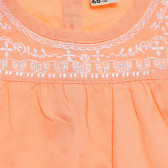 Rochie din bumbac cu mâneci lungi pentru fetițe, portocalie Tape a l'oeil 170775 2