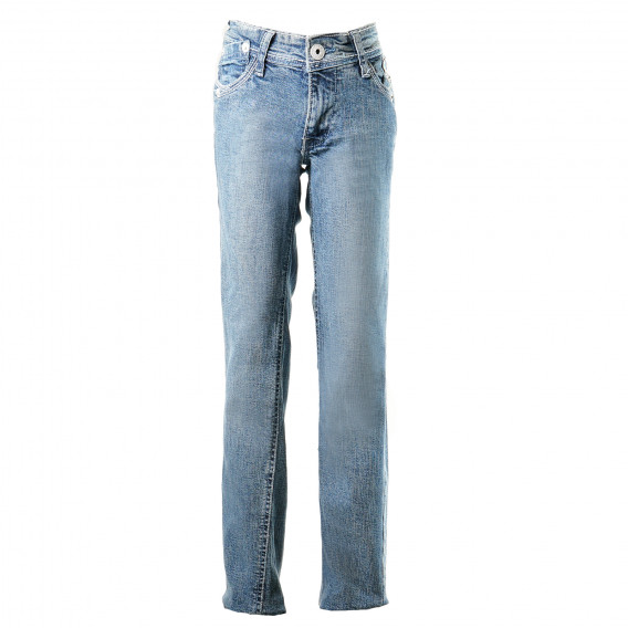 Jeans, albaștri, pentru fete cu detaliu brodat pe buzunar Complices 170842 5