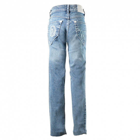Jeans, albaștri, pentru fete cu detaliu brodat pe buzunar Complices 170843 6
