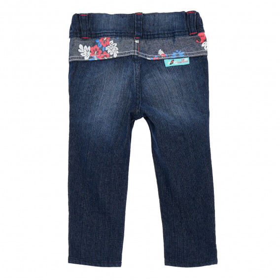 Jeans pentru fete, albaștri cu accente florale Complices 170857 6