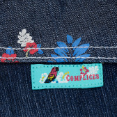 Jeans pentru fete, albaștri cu accente florale Complices 170858 7