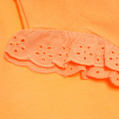 Rochie din bumbac cu mâneci scurte pentru fetițe, portocalie Tape a l'oeil 171011 2