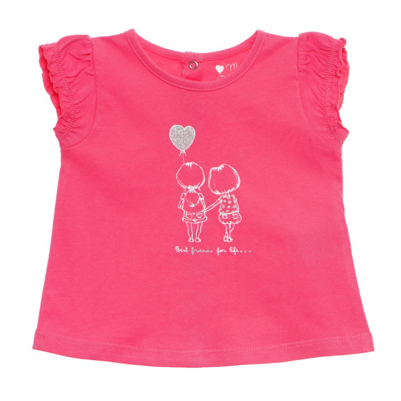 Tricou de bumbac pentru fete, roz Tape a l'oeil 171066 