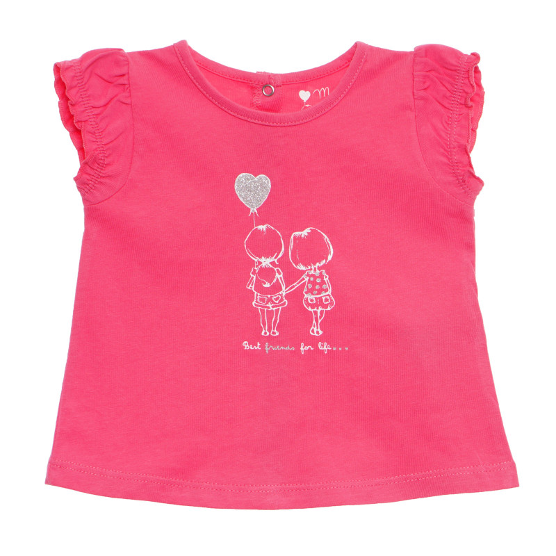 Tricou de bumbac pentru fete, roz  171066