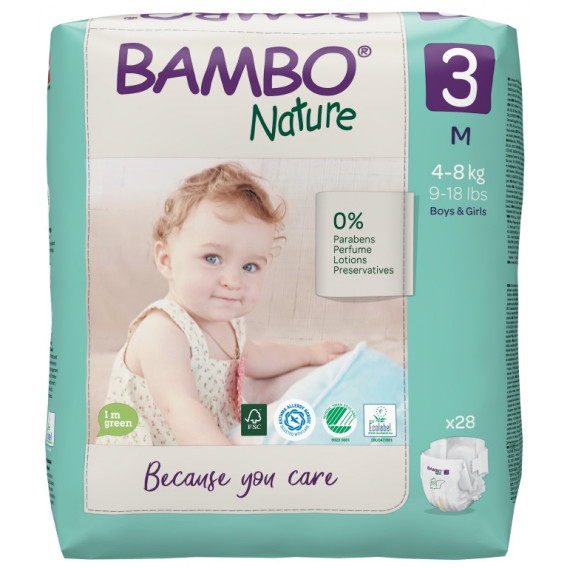 Scutece ecologice de unică folosință Bambo Nature  - 28 de bucăți Bambo Nature 171178 2