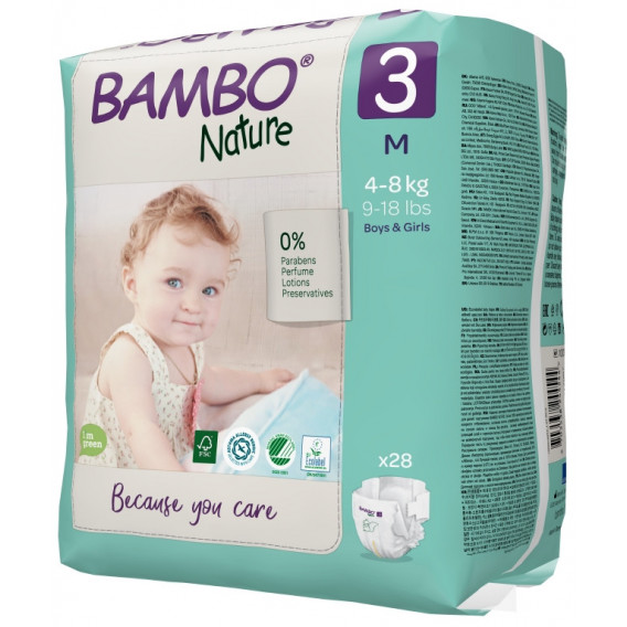 Scutece ecologice de unică folosință Bambo Nature  - 28 de bucăți Bambo Nature 171179 3