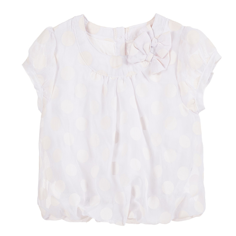 Rochie din bumbac, albă cu fundă pentru bebeluși  171301