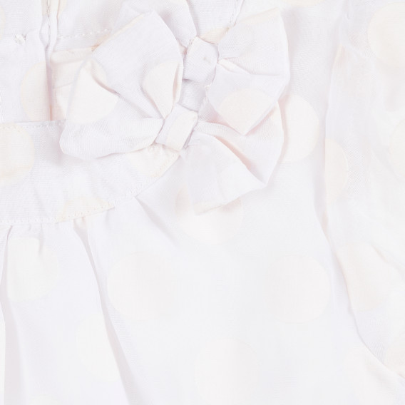 Rochie din bumbac, albă cu fundă pentru bebeluși Tape a l'oeil 171302 2