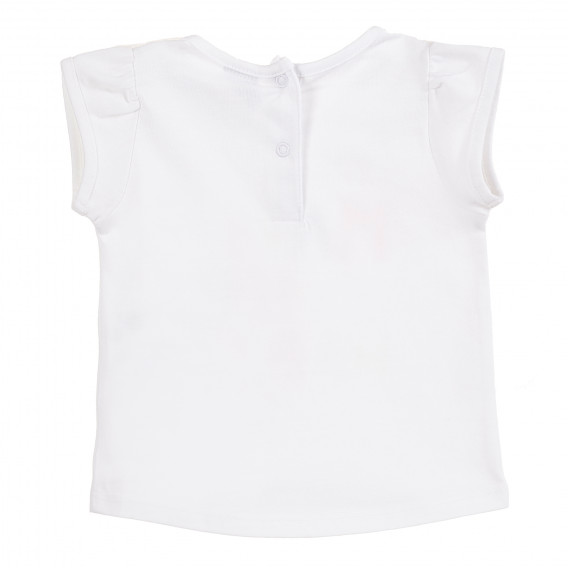 Tricou alb din bumbac cu inscripție, pentru fetițe Tape a l'oeil 171324 4