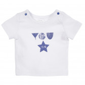 Bluză din bumbac, albă cu imprimeu albastru, pentru băieței Tape a l'oeil 171349 
